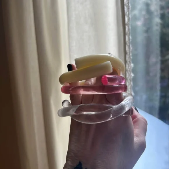 Corey Moranis Lucite Bracelets x 3 - Picture 2 of 4